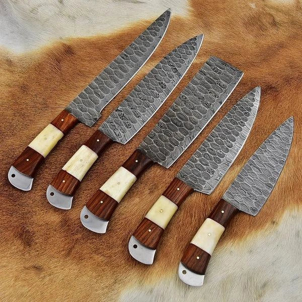 RA-73 Custom 5-Piece Damascus Chef Knife Set 3