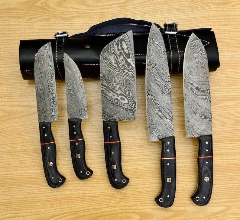 RA-74 Hand Forged Damascus Steel Kitchen Knives Set 1