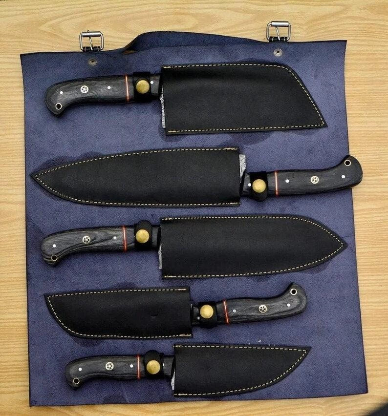 RA-74 Hand Forged Damascus Steel Kitchen Knives Set 2
