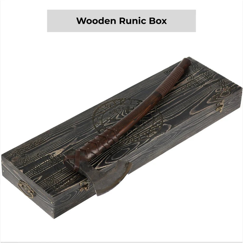 Ragnar Lodbrok Viking Long Axe with Carved Handle 10