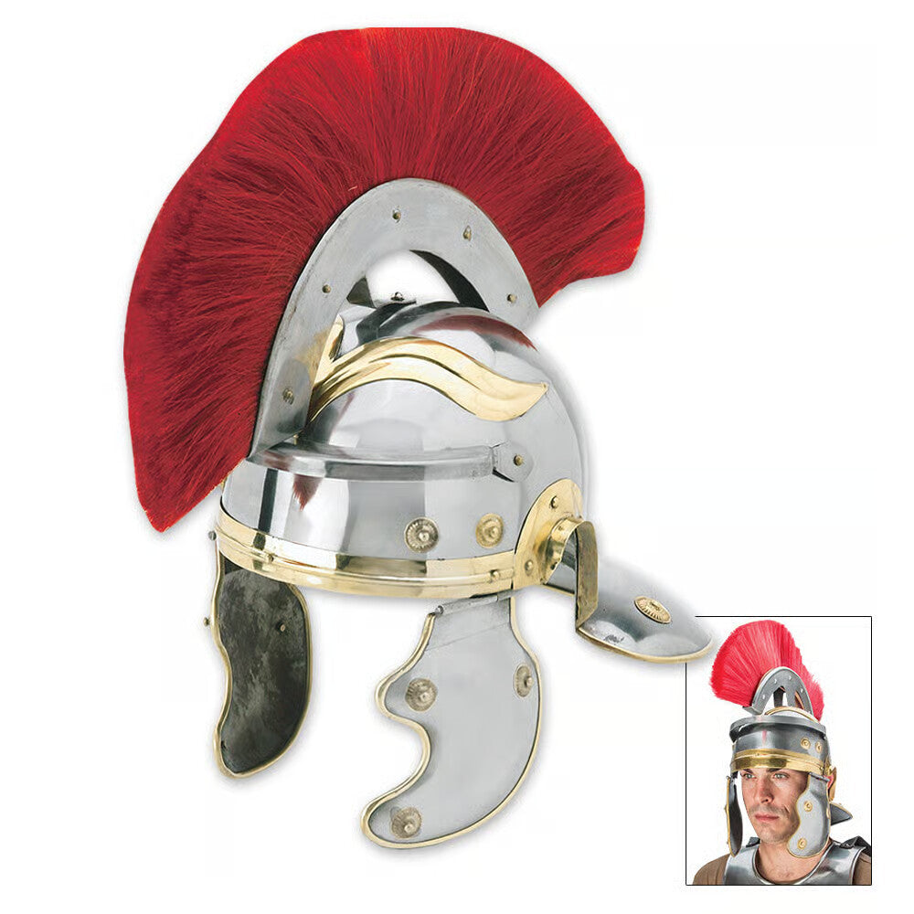 Roman Centurion Helmet With Red Horse Hair Crest