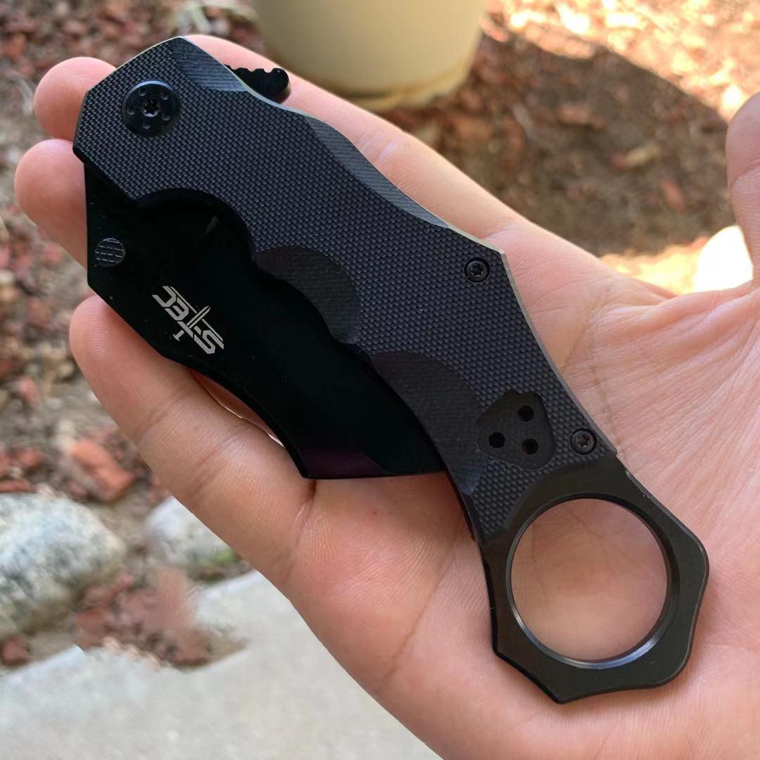 STEC Tactical Karambit Folding Knife with G10 Handle & Kydex Case 3