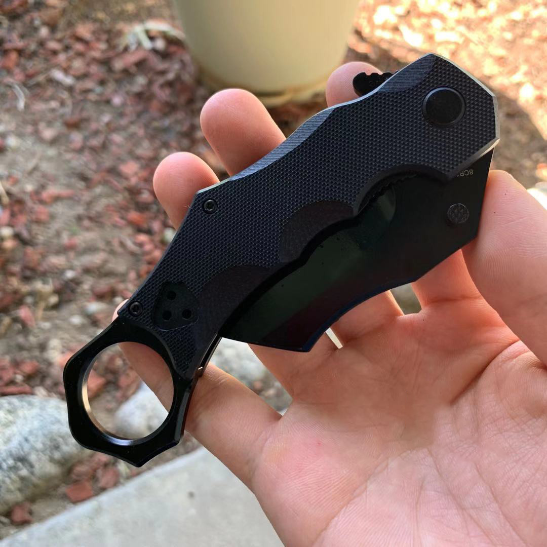 STEC Tactical Karambit Folding Knife with G10 Handle & Kydex Case 4