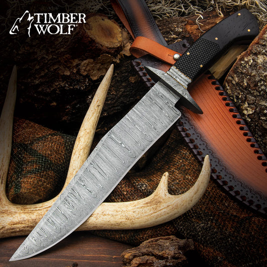 Timber Wolf Deer Hunter Bowie Knife