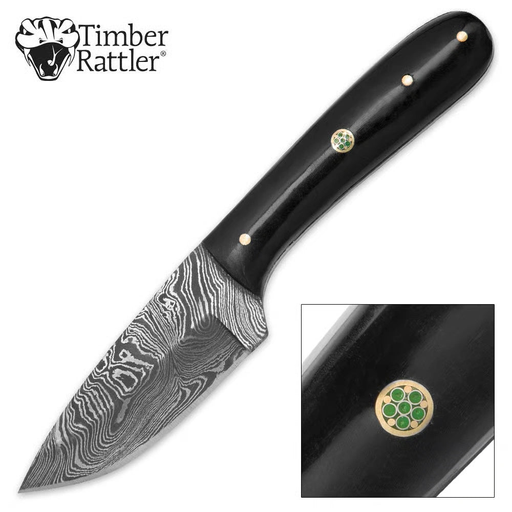 Timber Rattler Terra Preta Damascus Fixed Blade Knife