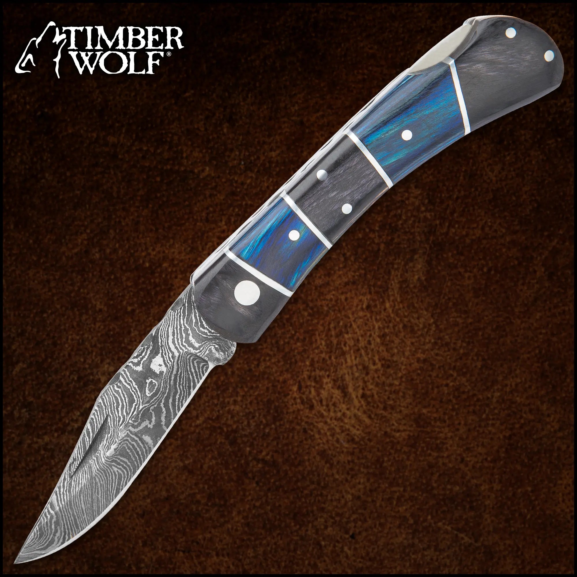 Timber Wolf Rainshadow Damascus Pocket Knife