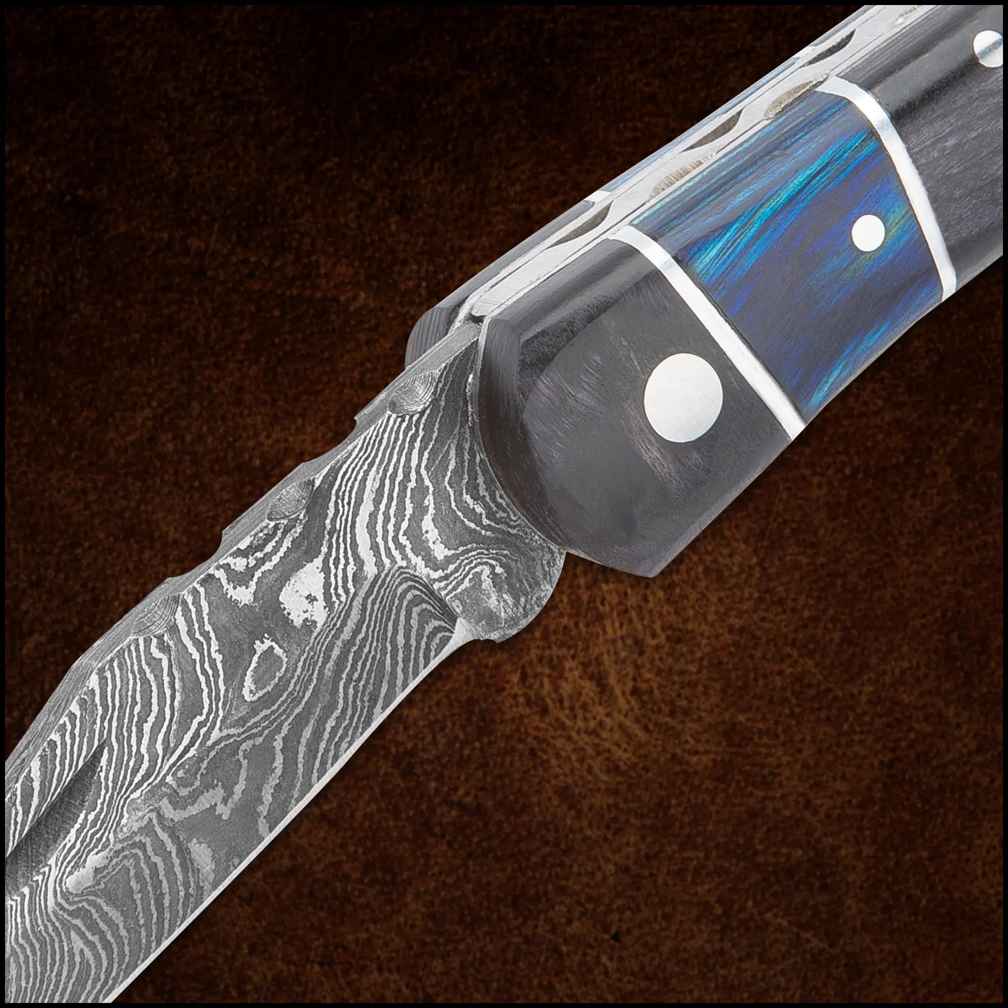 Timber Wolf Rainshadow Damascus Pocket Knife 2