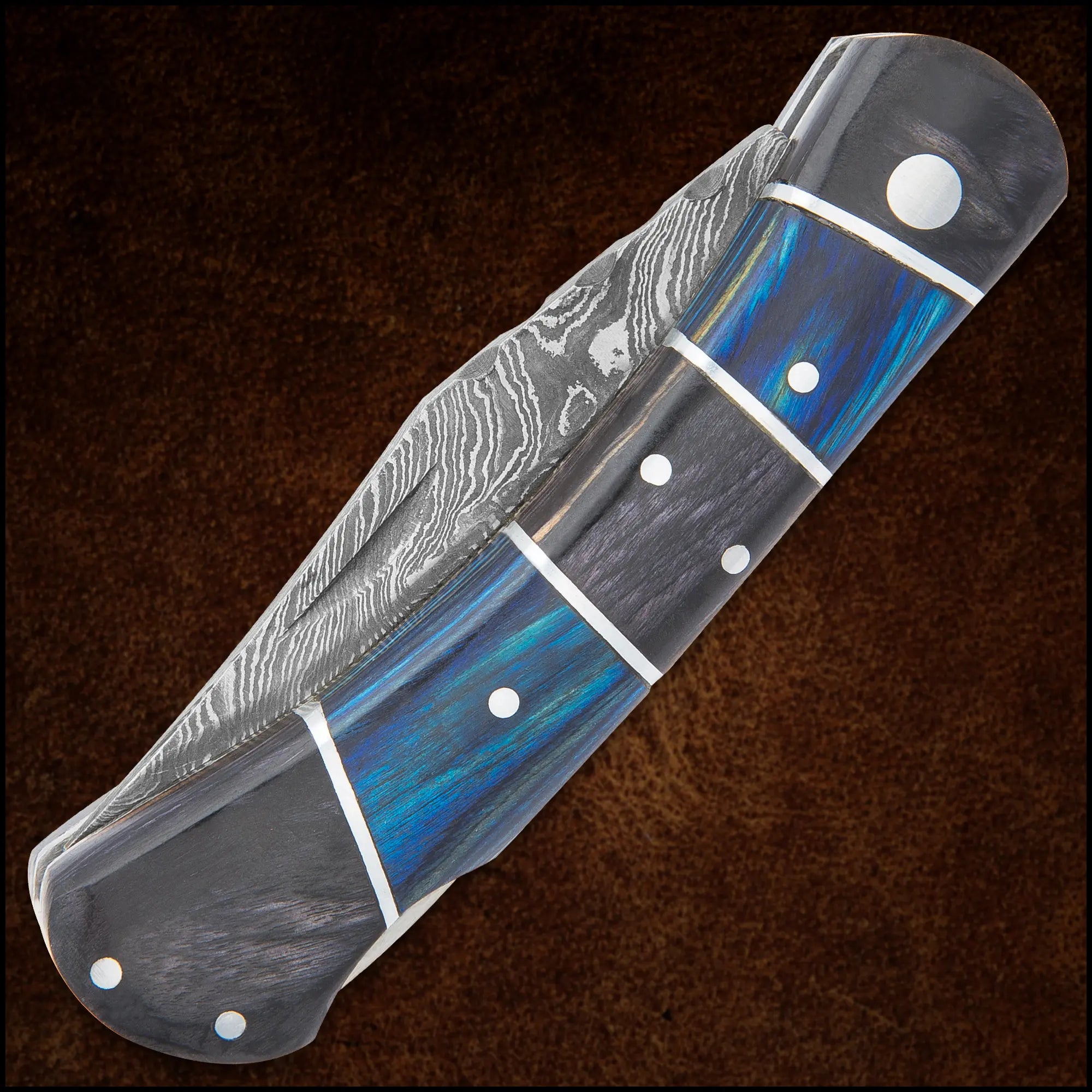 Timber Wolf Rainshadow Damascus Pocket Knife 4