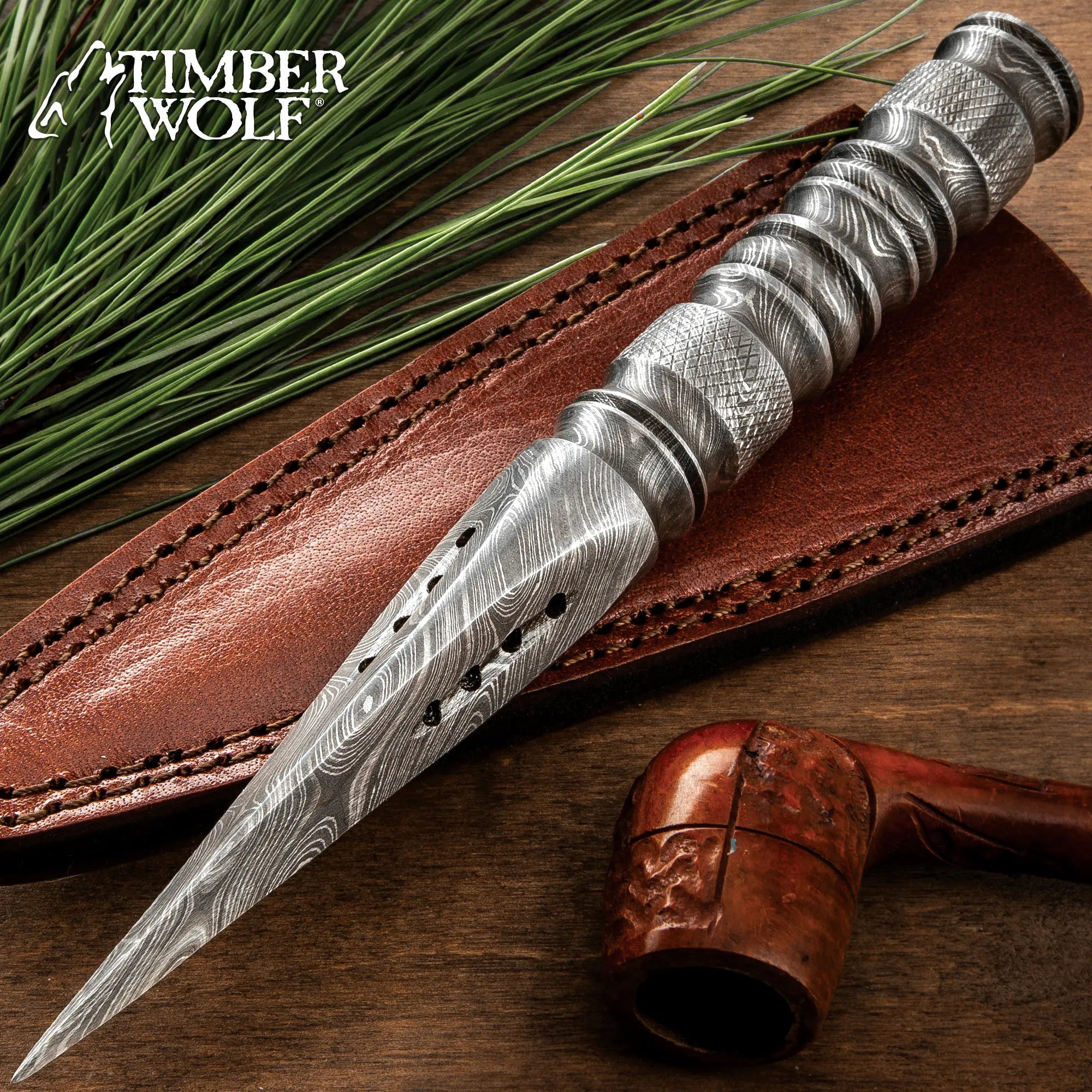 Timber Wolf Rose's Thorn Dagger | Premium Leather Sheath Included