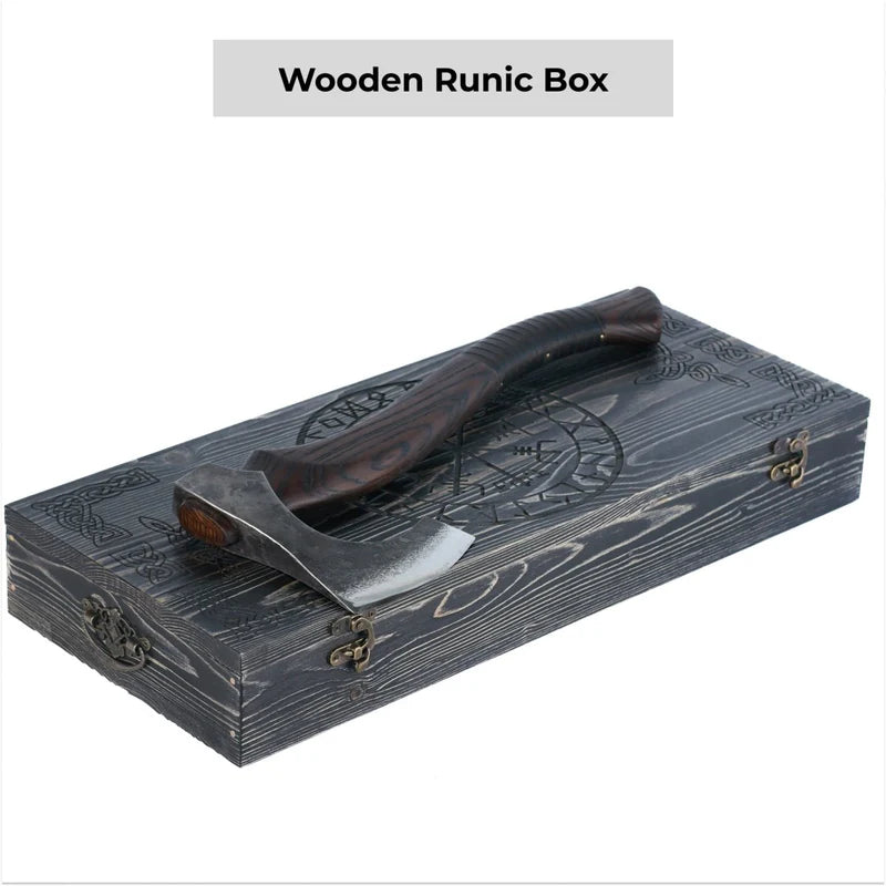 Viking Axe Svart Barbar – Hand-Forged with Carved Handle 11