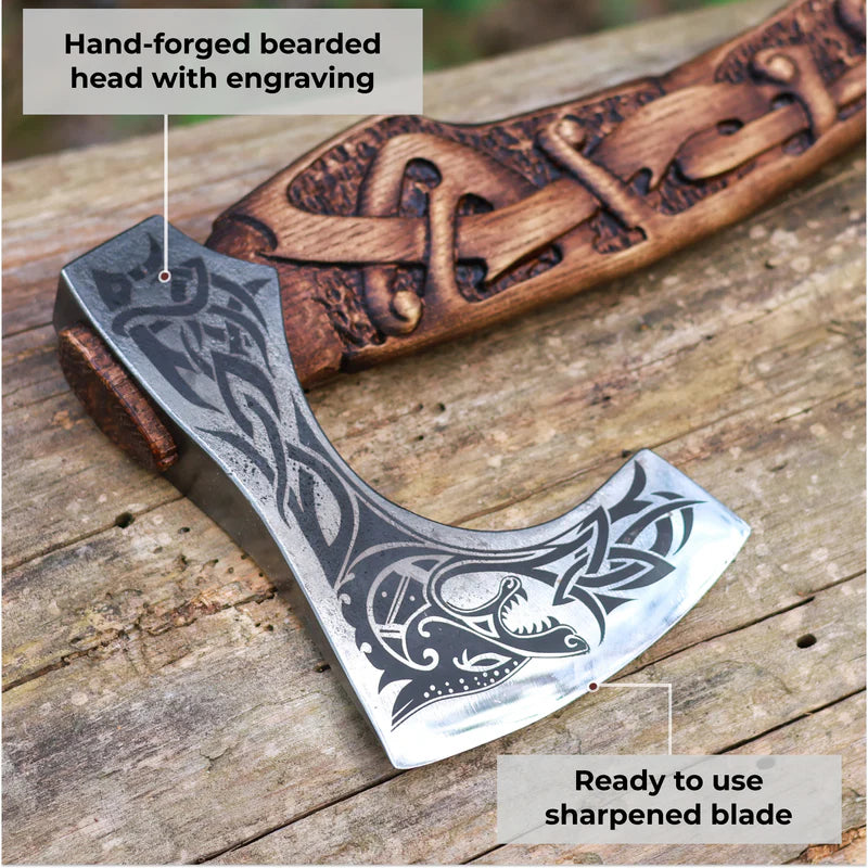 Viking axe handmade Ulfhednar Warriors 4