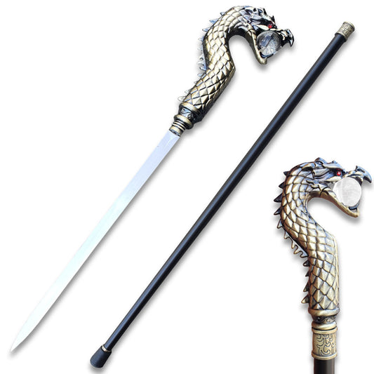 ALEjon Gothic Fighting Dragon Cane Sword