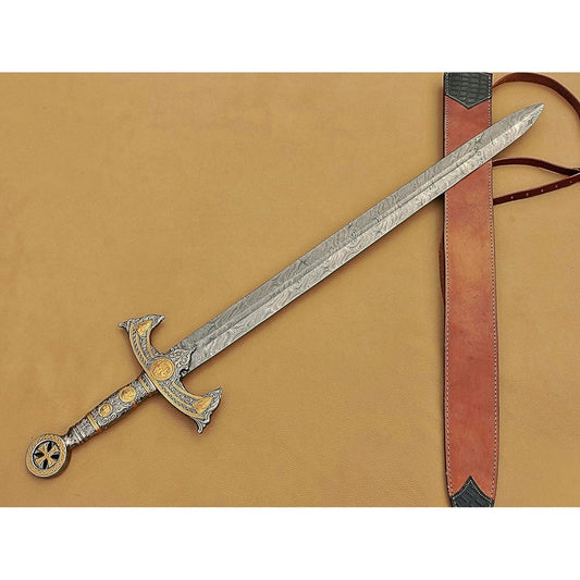 Medieval Templar Knights Damascus Sword