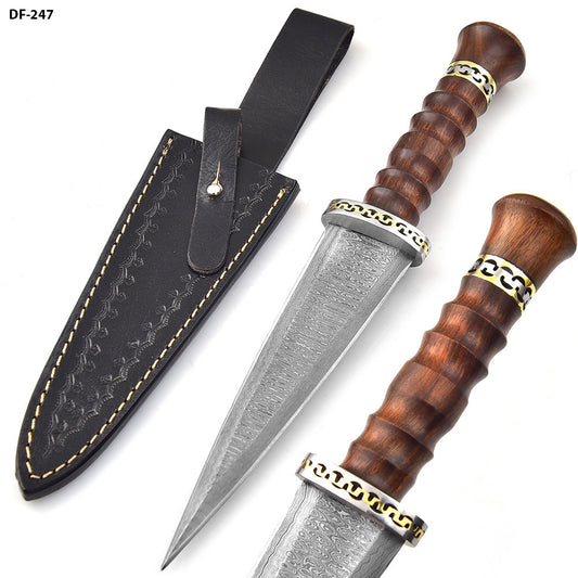 damascus double edge dagger