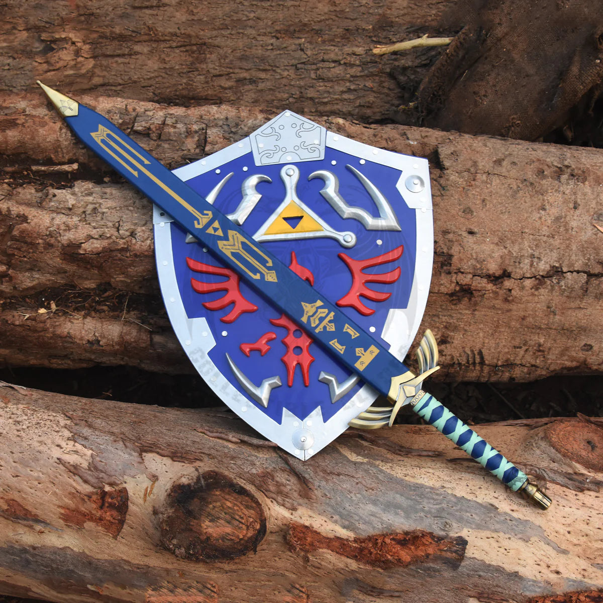 Pair of Link Master Shield And Ornate Prophecy Hero Sword